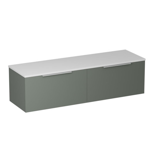 Urban 2.0 Wall Hung Vanity Solid Surface Top 2-drawer 1500mm Green Slate