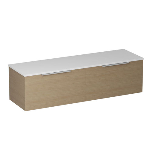 Urban 2.0 Wall Hung Vanity Solid Surface Top 2-drawer 1500mm Planked Urban Oak