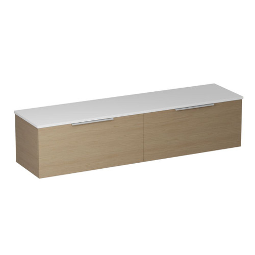 Urban 2.0 Wall Hung Vanity Solid Surface Top 2-drawer 1800mm Planked Urban Oak