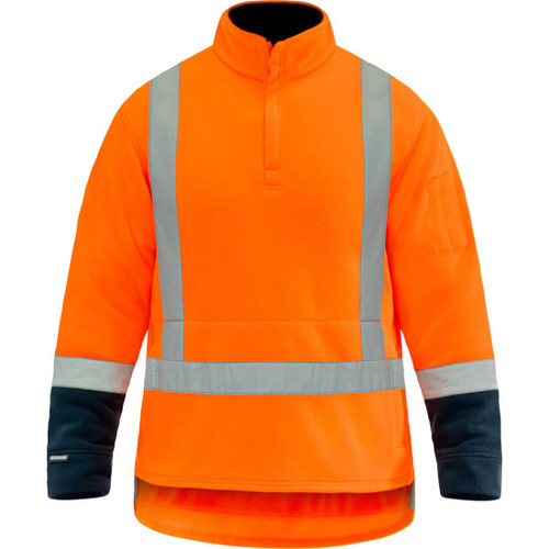 Polar Fleece Day Night Orange / Navy Ttmc-W17 1/4 Zip 4XL