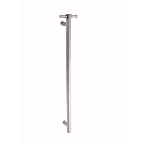 Heated Towel Rail Vertical Bar Round With Removable Hook 22W 1000 x 150 x 120mm Polished Stainless