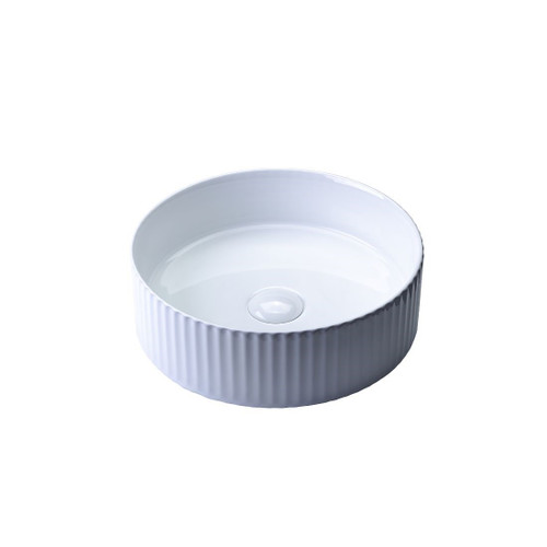 Radial Fluted Basin 360mm Matt White