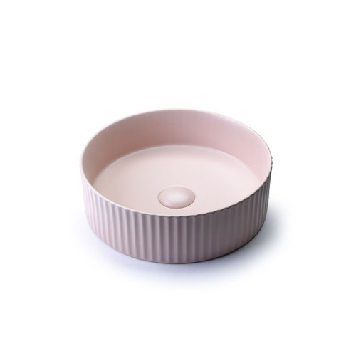 Radial Fluted Basin 360mm Rose Beige