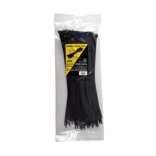 Cable Ties 288 x 4.6mm UV Black 100 Pack