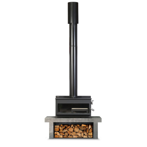 Outdoor Wood Fire 850B Fire & Free Standing Flue