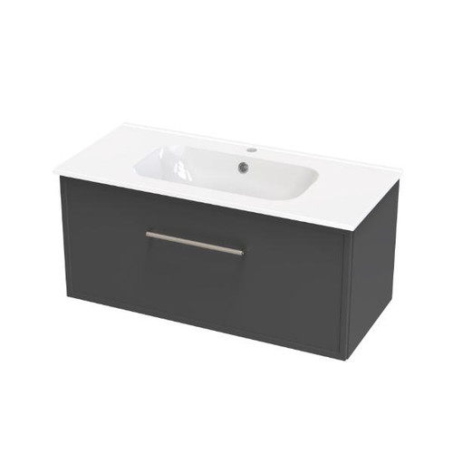 Array Berlin Nera Vanity 1015 Single Drawer With Internal Drawer Slate