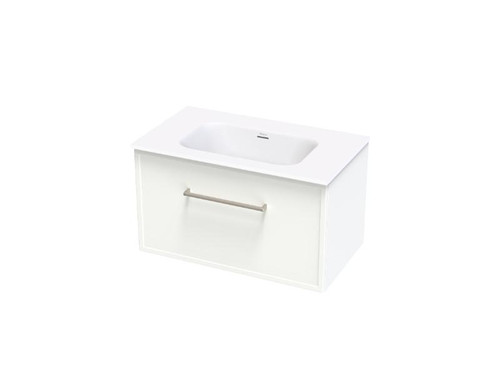Array Berlin Serifos Vanity 800 Single Drawer With Internal Drawer White Satin