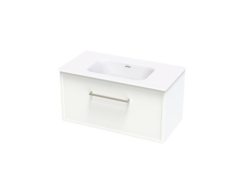 Array Berlin Serifos Vanity 900 Single Drawer With Internal Drawer White Satin