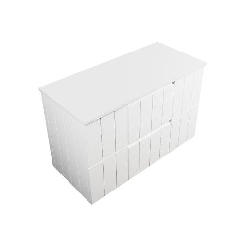 Camden Wall Hung Vanity 2 Drawer 1000mm Solid Surface Matte White