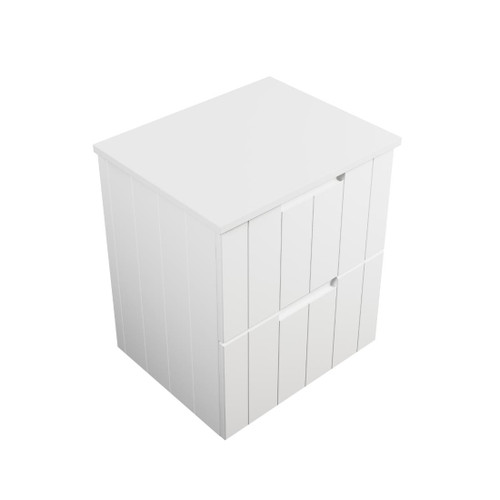 Camden Wall Hung Vanity 2 Drawer 550mm Solid Surface Matte White
