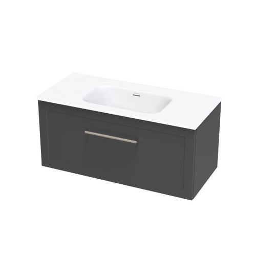 Array Oslo Serifos Vanity 1000 Single Drawer With Internal Drawer Slate