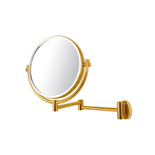 Magnify Mirror Wall Mounted Brushed Gold