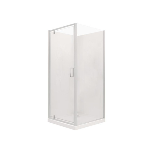 Valencia Elite Shower Square Corner 1 x 1 Satin Fl Rear Waste 706741A-SS