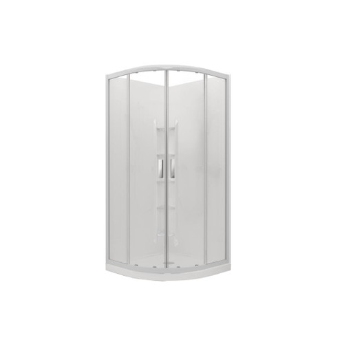 Valencia Elite Shower Round Sliding 9 x 9 Sat Corner Centre Waste 706772A-SS