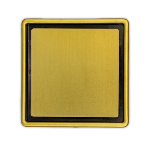 Elegance Tile Floor Waste Plate Brushed Brass 100mm