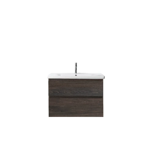 Carlton Wall Hung Vanity 2 Drawer 800mm Charred Oak CAR80D2WHMCO