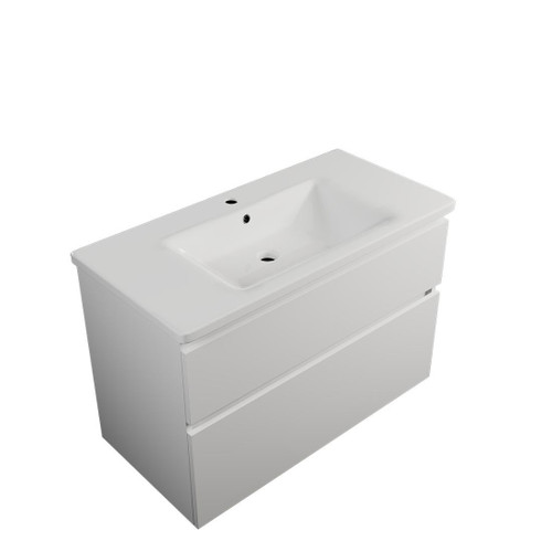Carlton Wall Hung Vanity 2 Drawer 900mm Wall Hungite Gloss