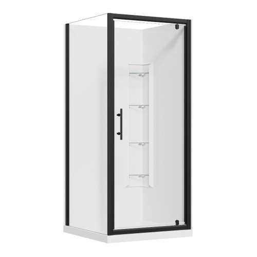 Brighton Corner Moulded Wall 1000 x 1000mm 2 Sided Black