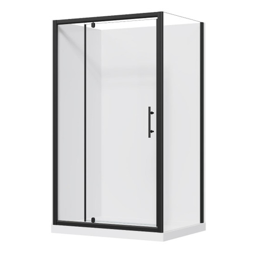 Brighton Flat Liner Left Hand 1200 x 900mm 2 Sided Black