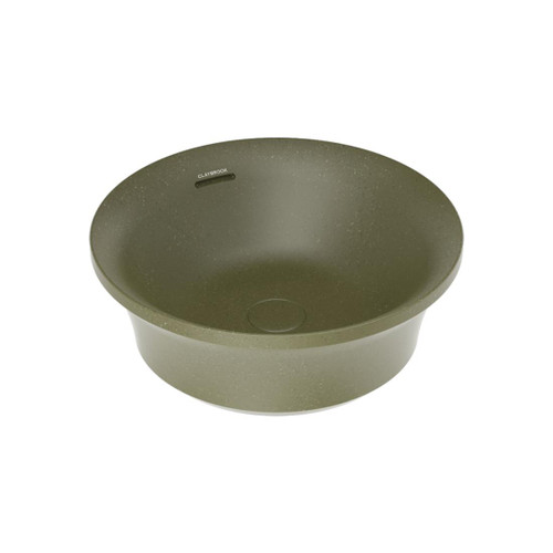 Flute Vessel Basin Round Olive Green