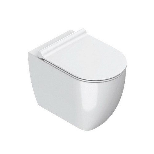 Sfera Slim Seat Floor Toilet Suite 540 x 350mm Gloss White Concealed Inlet VPS54RSL