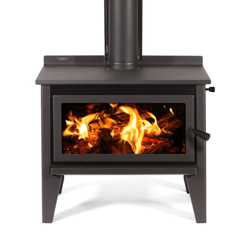 Mega Rad Freestanding Wood Fire Metallic Black
