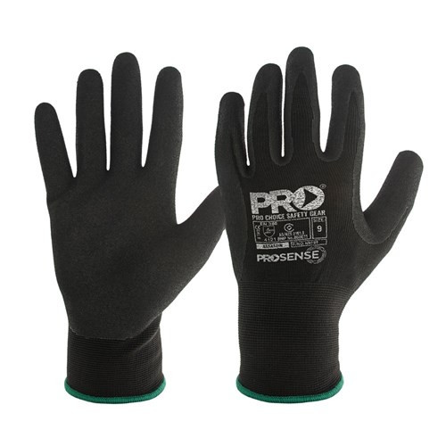 ProSense Assassin Nitrile Grip Glove Black Size 8