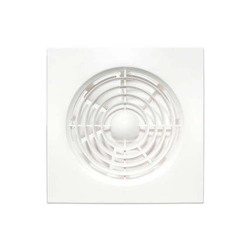 Wall Exhaust Fan 150mm Square With Humidity Sensor White