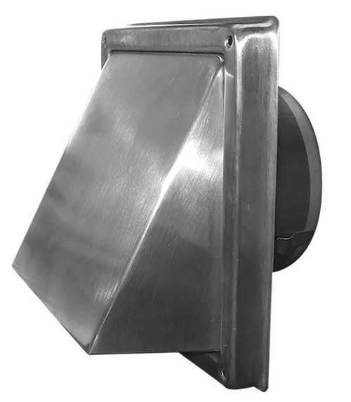 Designer Weather Proof Cowl 125mm Stainless Steel with Flap