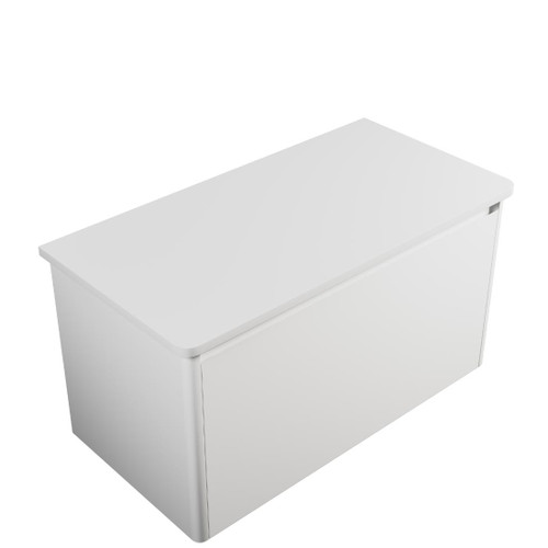Crawford Wall Hung Vanity 900mm 1 Drawer Matte White Solid Surface Top
