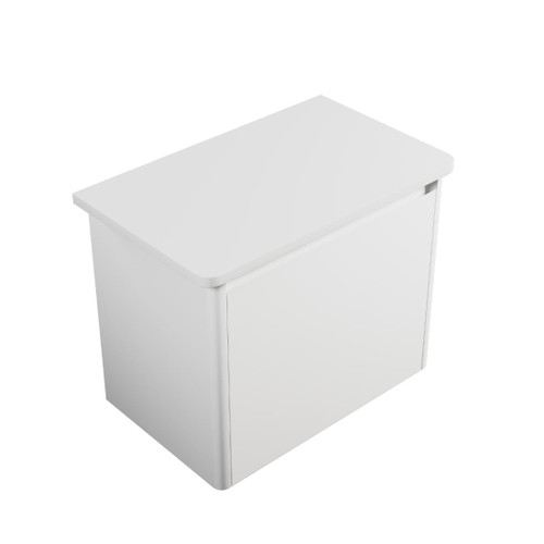 Crawford Wall Hung Vanity 600mm 1 Drawer Matte White Solid Surface Top 360mm Deep