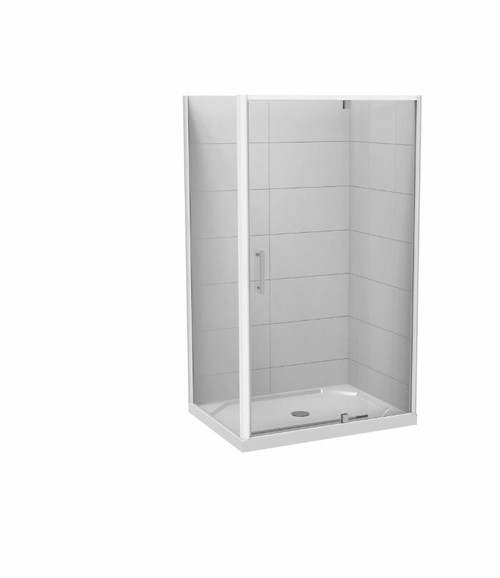 Millennium 1200 x 900mm Rectangle Shower For Tiled Walls 2-Sided White 1ML2W29STL2X