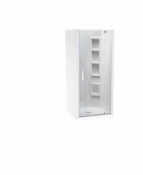 Millennium Shower Enclosure Kit 1000 x 900mm 3 Sided 900 Door Right Hand Corner Moulded Wall White