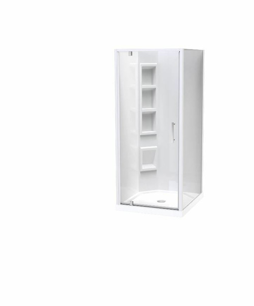 Millennium Shower Enclosure Kit 900 x 1000mm 2 Sided 900 Door Corner Moulded Wall White