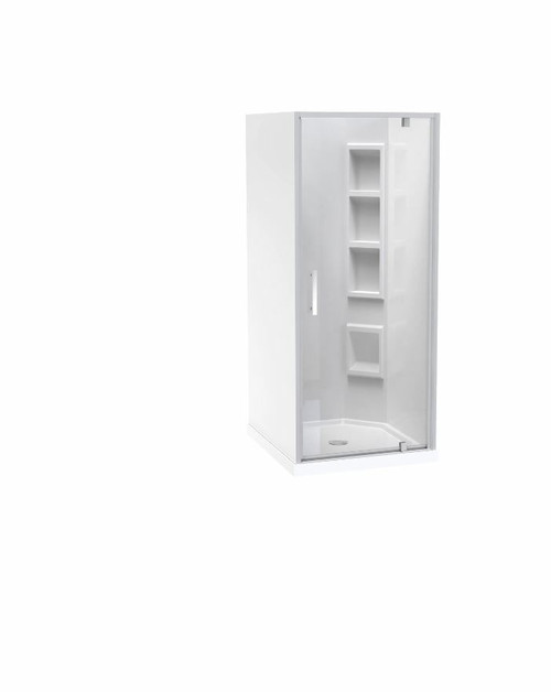 Millennium Shower Enclosure Kit 1000 x 900mm 3 Sided 900 Door Right Hand Corner Moulded Wall Satin