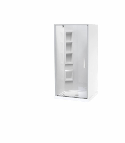 Millennium Shower Enclosure Kit 900 x 1000mm 3 Sided 1000 Door Left Hand Corner Moulded Wall Satin
