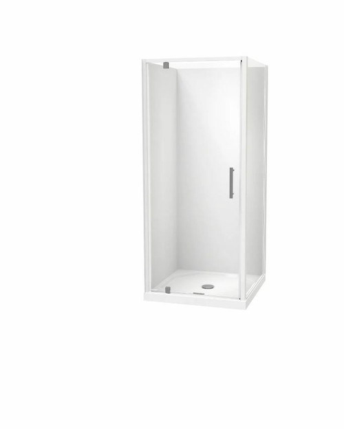 Millennium Shower Enclosure Kit 900 x 900mm 2 Sided Flat Wall Black Centre Waste