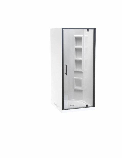Millennium Shower Enclosure Kit 1000 x 900mm 3 Sided 900 Door Right Hand Corner Moulded Wall Black