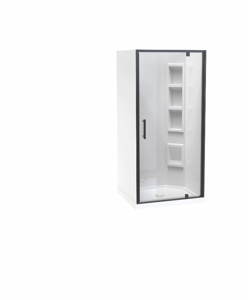Millennium Shower Enclosure Kit 900 x 1000mm 3 Sided 1000 Door Right Hand Corner Moulded Wall Black
