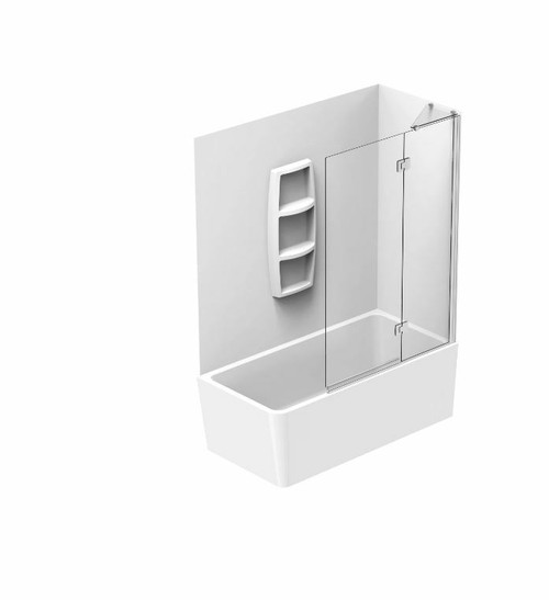 Varo Shower Over Bath 2-Sided Moulded Platinum Hinge Door Set Right Hand 0B69002MPR