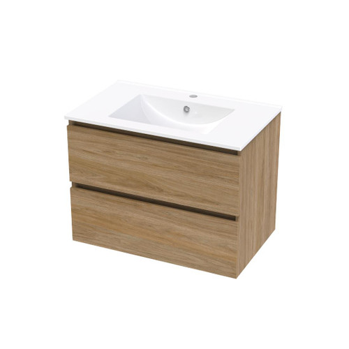 Pacific Rise Wall Hung Vanity 750mm Double Drawer Baroque