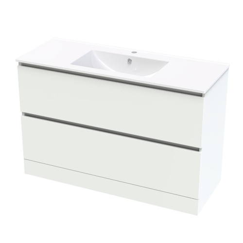Pacific Rise Floor Standing Vanity 1200mm Double Drawer White Melamine