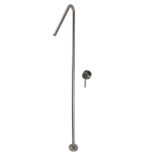 Circo Floor Mounted Bath Filler Mains Pressure Brushed Stainless Steel