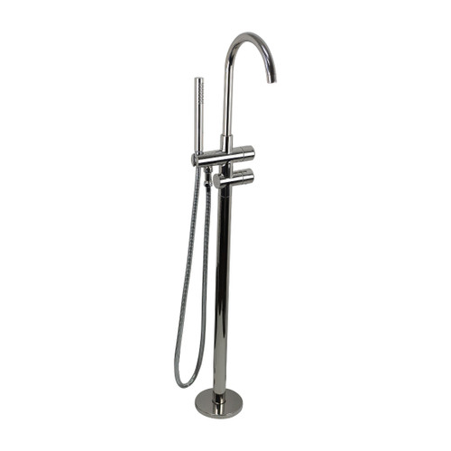 Circo Floor Mounted Bath Set 225mm Spout Mains Pressure With Handshower Polished Stainless Steel