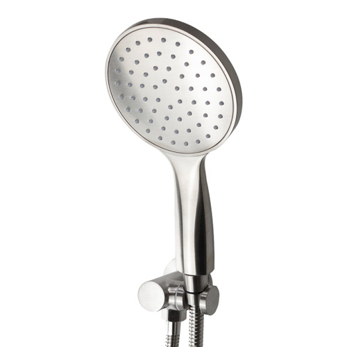 Circo Single Spray Handshower With Elbow 1.5m Hose And Holder All Pressures Brushed Stainless Steel Wall Mounted