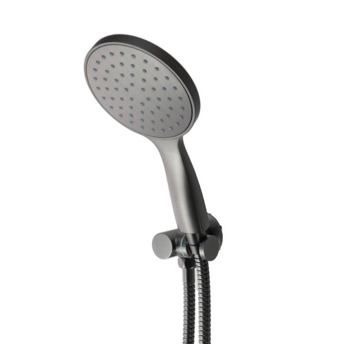 Circo Single Spray Handshower With Elbow 1.5m Hose And Holder All Pressures Gun Metal Wall Mounted