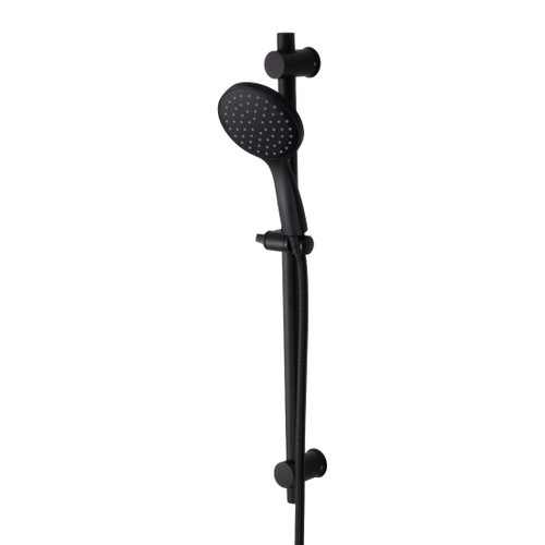Circo Single Spray Slide Shower Set All Pressures 1.5m Hose Matte Black Wall Mounted