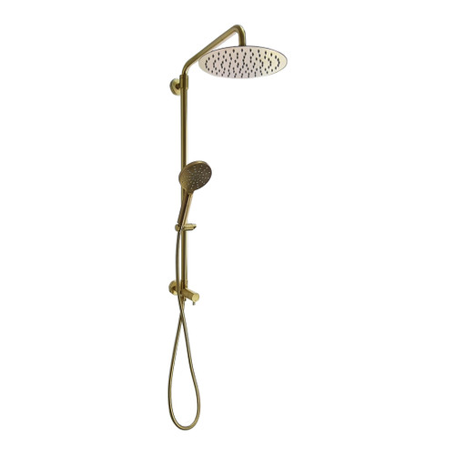 Main Image Circo Wall Mounted Shower Centre Mains Pressure Rain Head With Hand Shower Brushed Stainless Steel