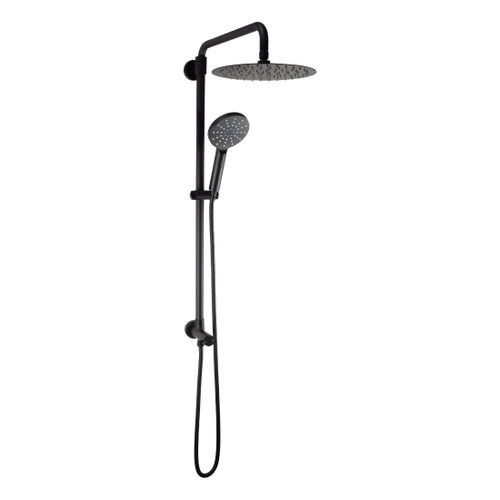 Circo Wall Mounted Shower Centre Mains Pressure Rain Head With Hand Shower Matte Black