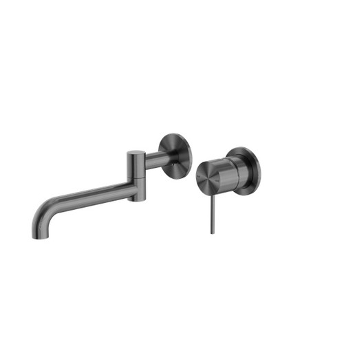 Mecca Wall Basin/Bath Mixer Swivel Spout 225mm Gun Metal